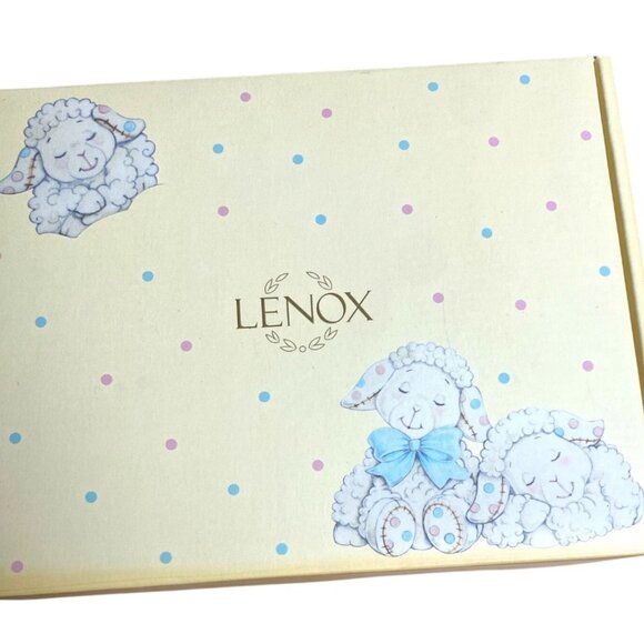 Lenox Lazy Lambs Sleepy Time Porcelain Wall Plaque w/ Box & Tag - Picture 6 of 6